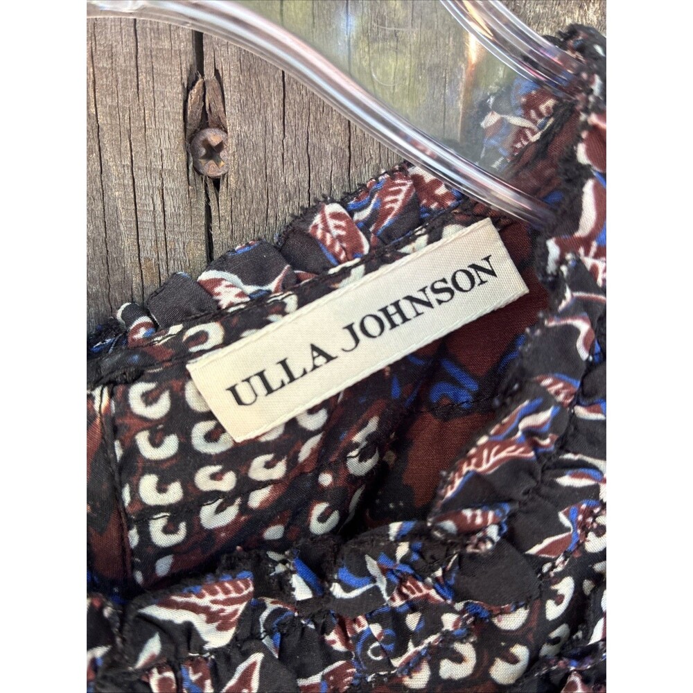 Ulla Johnson Alexi Blouse Floral Ruffle Short Sleeve Sz 2 - Picture 3 of 8